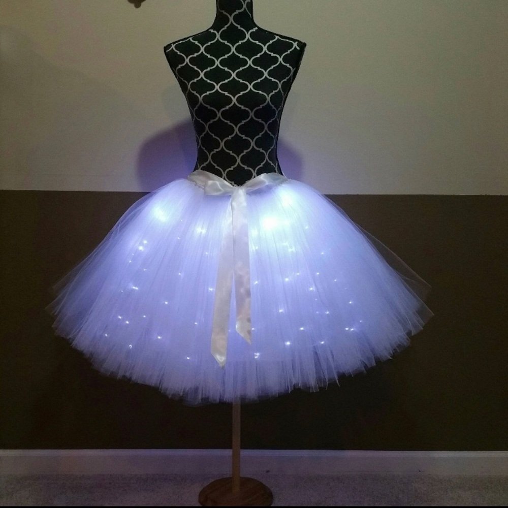 White Bridal Light Up Skirt